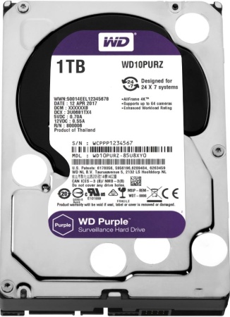Жесткий диск HDD 1Tb WD Original WD10PURZ SATA III <5400, 64Mb> фото