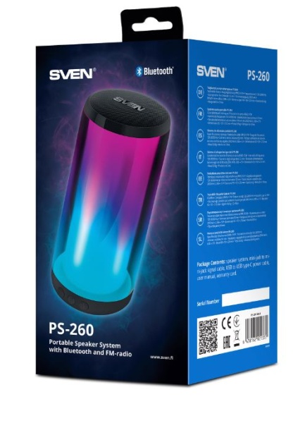 Колонка Bluetooth SVEN PS-260 черный купить ЦИТ Колонка Bluetooth SVEN PS-260 черный фото