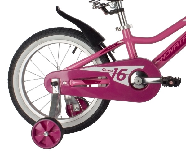 (м) Велосипед детский NOVATRACK 16"165ANOVARA.PN22 алюм., розовый, пер.руч., зад.нож. тормоз, коротк фото
