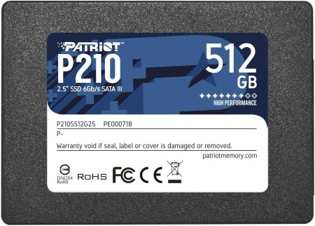 Накопитель SSD 512Gb Patriot P210 520/430 (P210S512G25) фото