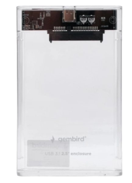 Внешний корпус USB 3.0 для 2.5" HDD/SSD Gembird EE2-U3S-7, порт Type-С, SATA III, пластик, прозрачны фото