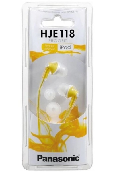 Наушники PANASONIC RP-HJE118GUY белый/желтый фото