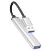 Хаб USB 3.0 HOCO HB26 серебряный фото