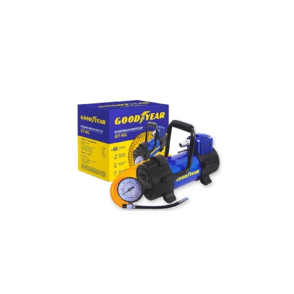 Авто-компрессор воздушный GOODYEAR GY000111 GY-40L 40 л/мин со съемной ручкой фото