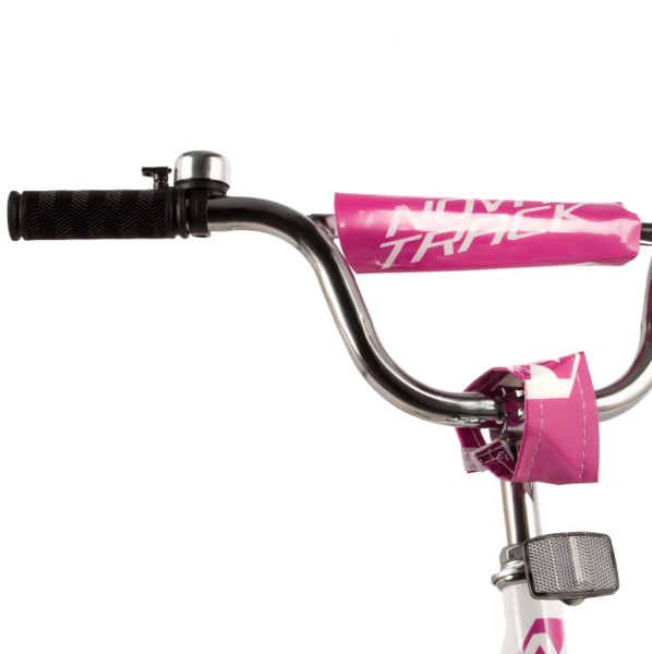 (м) Велосипед детский NOVATRACK 20"203URBAN.WT22  белый, защ А-тип, тормоз нож, крылья и багаж хром, фото