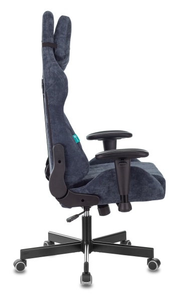 Кресло игровое Zombie VIKING KNIGHT Fabric синий Light-27 с подголов. крестовина металл фото