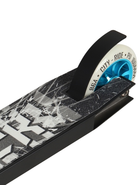 Самокат трюковый City-Ride CR-SS-00DBL SHOCK. Y-bar сталь: 50*50 см, алюм.дека 50*10 см. Резиновые г фото