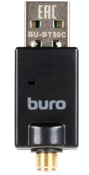 Адаптер USB Buro BU-BT50C Bluetooth 5.0+EDR class 1 100м черный фото