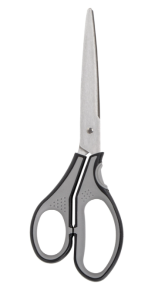 Ножницы BRAUBERG "SUPER", 230 мм, серо-черные, 2-х сторонняя заточка, эргономичные ручки, 237297 фото
