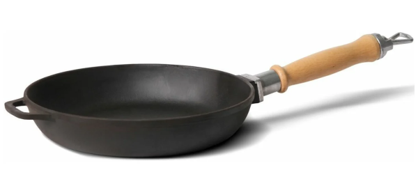 Сковорода ГАРДАРИКА 0326 глубокая, чугун 26см, съемная ручка фото