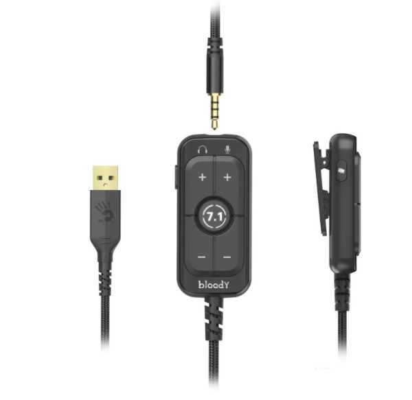 Наушники с микрофоном A4Tech Bloody M590i USB желтый/серый  фото