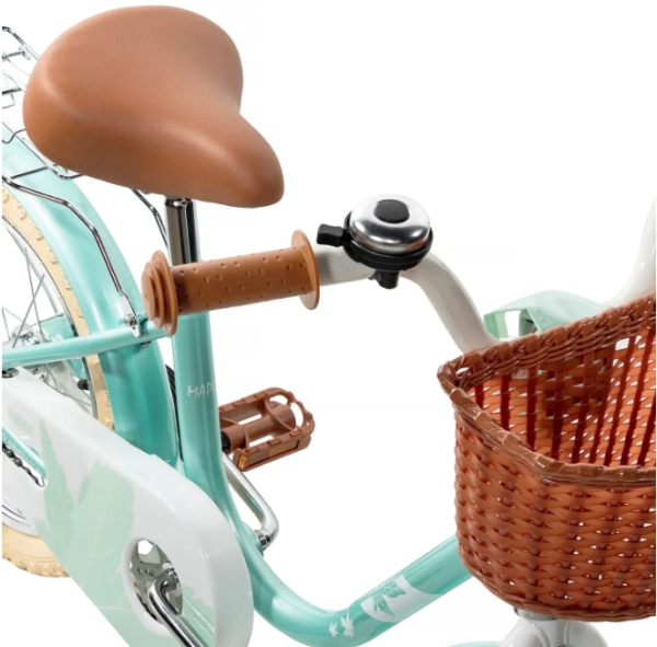 (м) Велосипед детский NOVATRACK 14"144MAPLE.TQ5, светло бирюзовый, полная защита цепи,тормоз нож.,кр фото