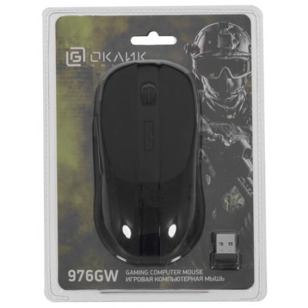Мышь Оклик 976GW черный оптическая (3200dpi) беспроводная USB (6but) купить ЦИТ Мышь Оклик 976GW черный оптическая (3200dpi) беспроводная USB (6but) фото