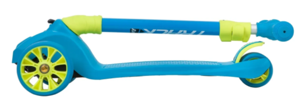 Самокат-кикборд NOVATRACK 120PROB.RAINBOW.BL20 складной механизм на руле, широкие свет.колеса PU пер фото