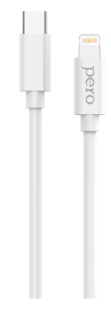 Кабель Type-C - Lightning PERO DC-08 1м белый PRDC-08TL1MW фото