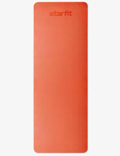 Коврик для йоги STARFIT FM-201 TPE, 183x61х0,4 см, оранжевый/зеленый фото