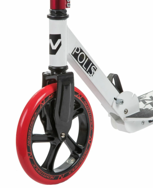 Самокат городской NOVATRACK 230P.POLIS.RD9 сталь+пластик, складной, ватер стикер, колеса 230*200 мм  фото