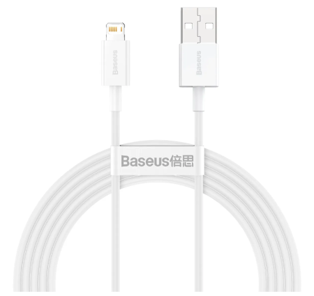 Кабель USB - Lightning Baseus Superior 2м 2.4A белый фото