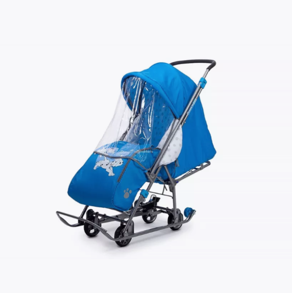 Санки-коляска "Disney-baby 1" 101 Далматинец голубой DB1/4 фото