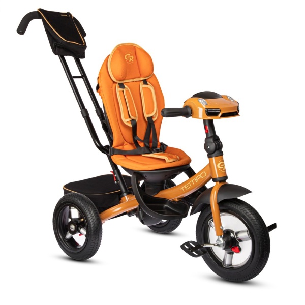 (м) Велосипед детский 3-х колесный City-Ride TEMPO CR-B3-11BK с руч.управ, поворот.сиденье, фара све фото