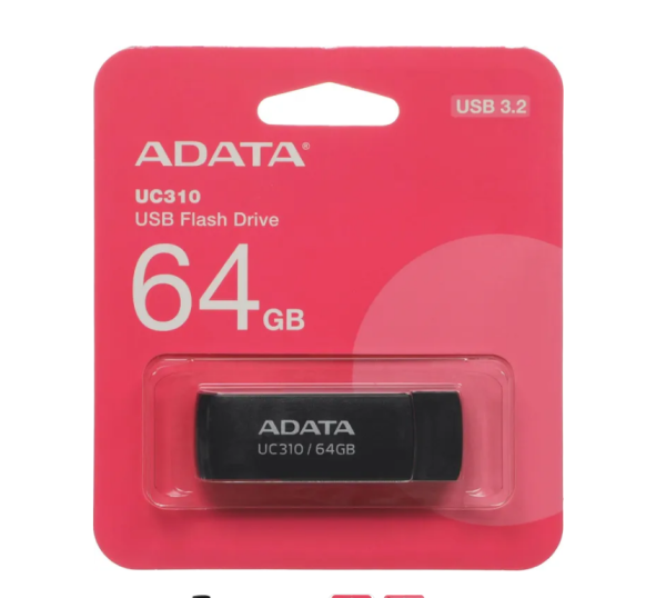 USB флеш-накопитель 64GB A-Data UC310 UC310-64G-RBK USB3.2 черный фото
