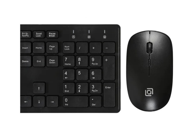 Комплект клавиатура + мышь Oklick 240M черный USB беспроводная фото