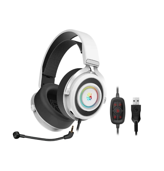 Наушники с микрофоном A4Tech Bloody G535 черный/белый 2м USB фото