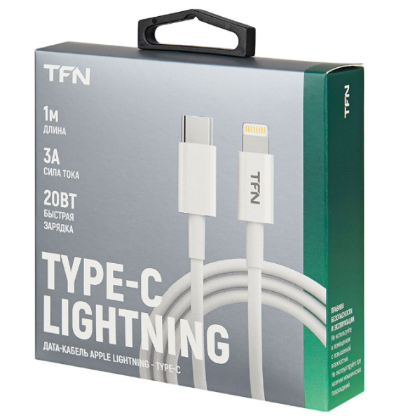 Кабель Type-C - Lightning 1м TFN TPE белый (TFN-CLIGC1MTPEWH) купить ЦИТ Кабель Type-C - Lightning 1м TFN TPE белый (TFN-CLIGC1MTPEWH) фото