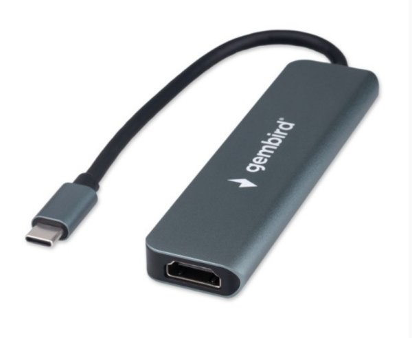 Док станция Type-C Gembird UHB-D9 6в1: USB3.1, PD100W, SD/TF, USB2.0, HDMI фото