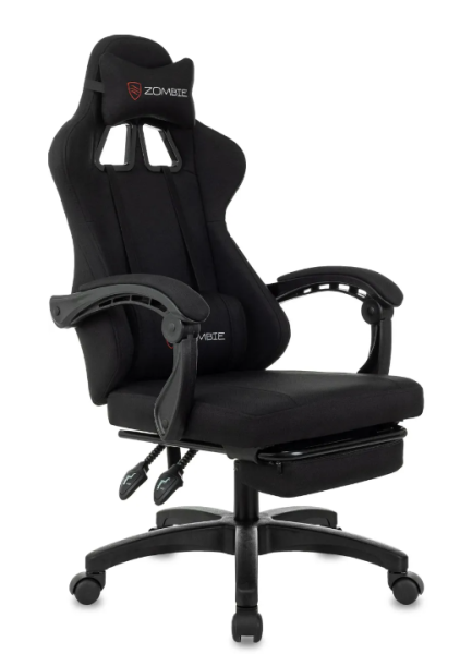 Кресло игровое Zombie Weaver черный с подголов. крестов. пластик подст.для ног пластик черный ZOMBIE фото