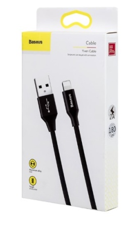 Кабель USB - Lightning Baseus Yiven 1.8м 2.1A чёрный фото