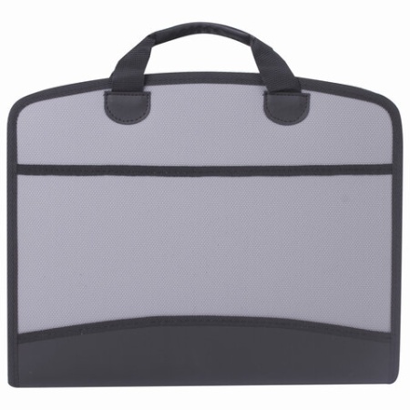 Папка-портфель пласт. BRAUBERG А4+ (375х305х60мм), 4 отделения, 2 кармана, серый, 228685 фото