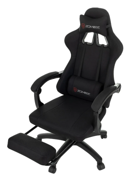 Кресло игровое Zombie Weaver черный с подголов. крестов. пластик подст.для ног пластик черный ZOMBIE фото