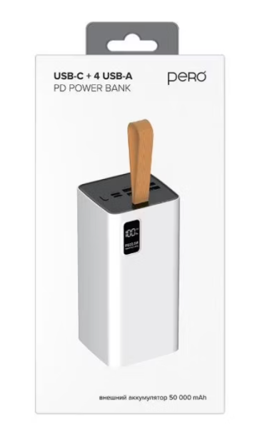 Внешний аккумулятор PERO PB09 50000 mAh,белый (PB09WH) фото