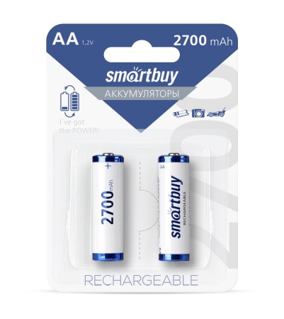 Аккумулятор 2шт SMARTBUY 2700mAh (SBBR-2A02BL2700)  фото