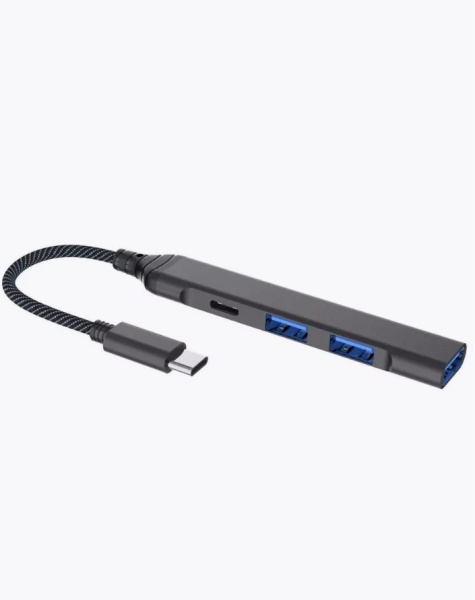 Хаб USB 3.0 PERO MH03 USB-С TO USB-C+USB 3.0+USB 2.0+USB 2.0, серый, MH03GR фото