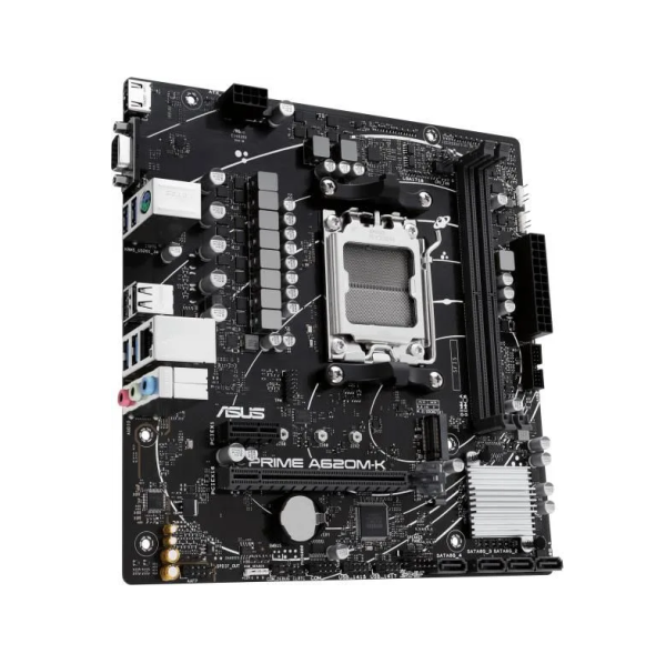 Материнская плата ASUS PRIME A620M-K  <S-AM5 AMD A620 2xDDR5 mATX AC`97 8ch(7.1) GbLAN RAID+VGA+HDMI фото