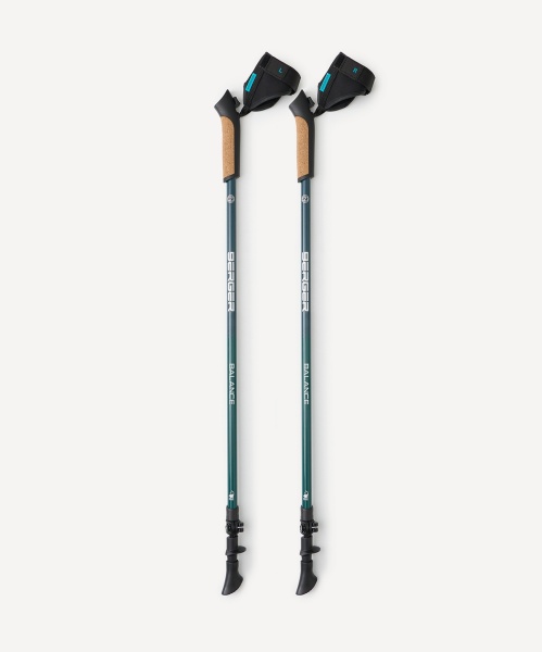 Палки для скандинавской ходьбы BERGER Travel Balance BTF26NP2-01,80-135 см,2-секционные,сине-зеленый фото
