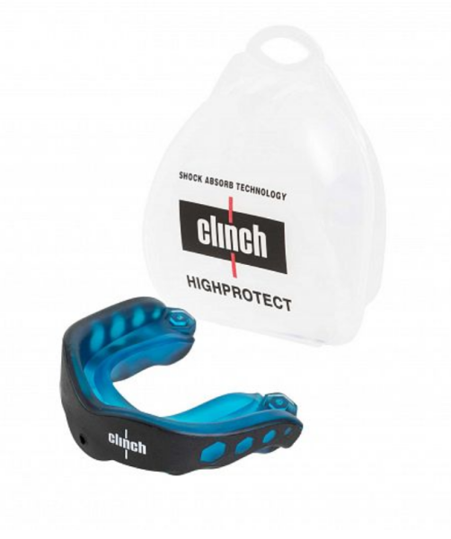 Капа одночелюстная Clinch Pro Triple Layer Mouthguard черно-синяя (размер Junior) фото
