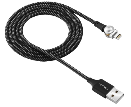 Кабель USB - Lightning CANYON 1м CNS магнитный черный (MFI) (IP1CNSCFI8B) фото