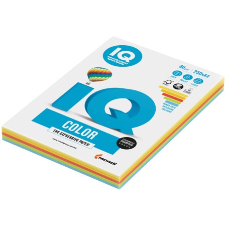 Бумага IQ "Color Intensive Mixed Packs" А4, 80г/м2, 250л. (5 цветов) фото