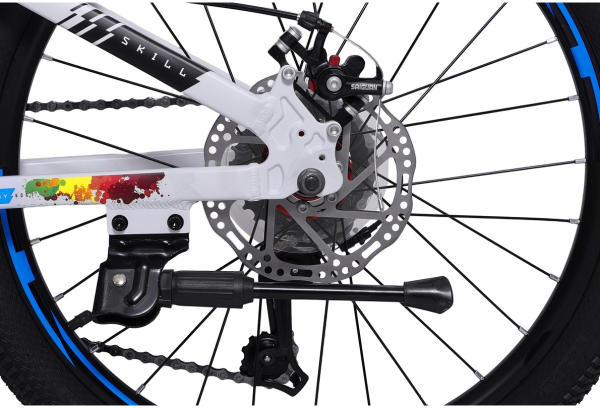 (м) Велосипед детский LTBIKE 22" SKILL, алюминий, рама 11", 6-ск, белый/синий фото