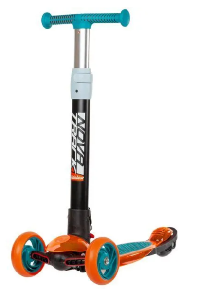 Самокат-кикборд NOVATRACK 120PROT.RAINBOW.BL20 с прозрачной платформой, подростковый, складной механ фото