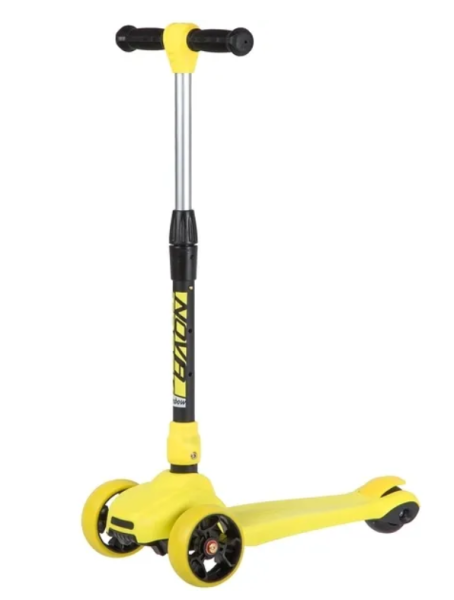 Самокат-кикборд NOVATRACK 120C.RAINBOW.YL20  подростковый, складной механизм на руле, широкие свет.к фото