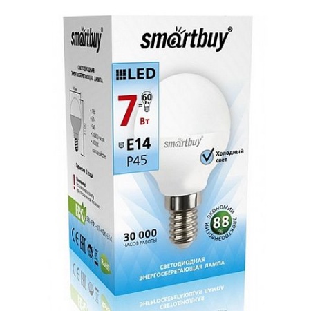 Светодиодная лампа SMARTBUY P45-07W/4000/E14 фото