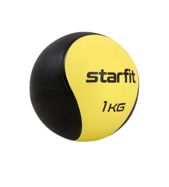 Медбол высокой плотности STARFIT GB-702 1 кг, желтый, шт фото