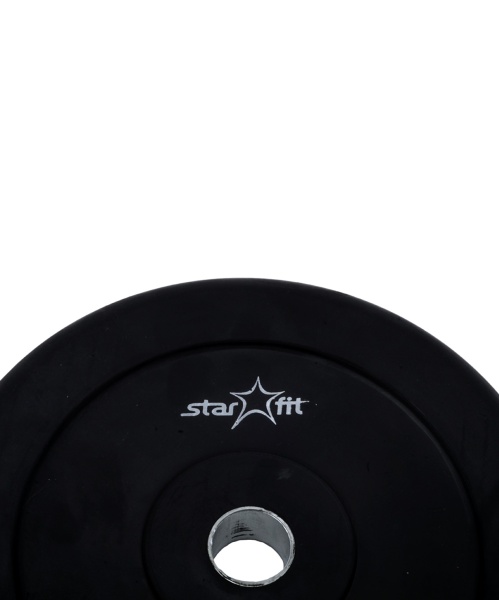Диск обрезиненный STARFIT BB-202 1 кг, d=26 мм, стальная втулка, черный фото