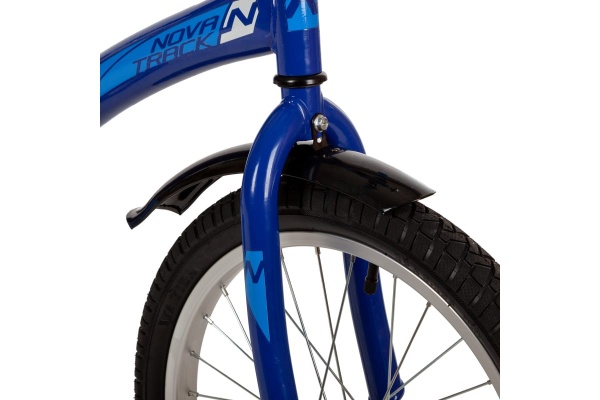 (м) Велосипед детский NOVATRACK 18"183STRIKE.BL22 синий, тормоз нож, крылья корот, защита А-тип фото