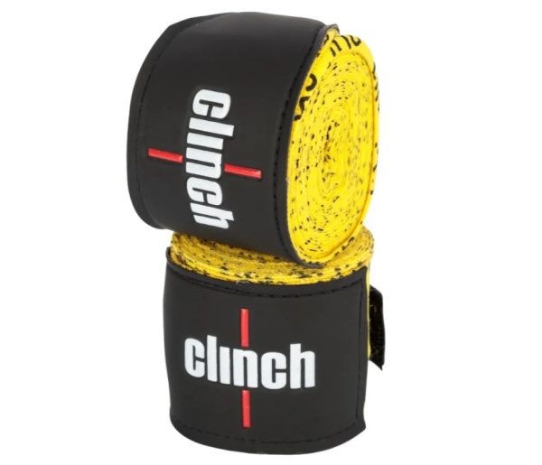 Бинты боксерские эластичные Clinch Boxing Crepe Bandage Tech Fix желтые (длина 3.5 м) C140  фото