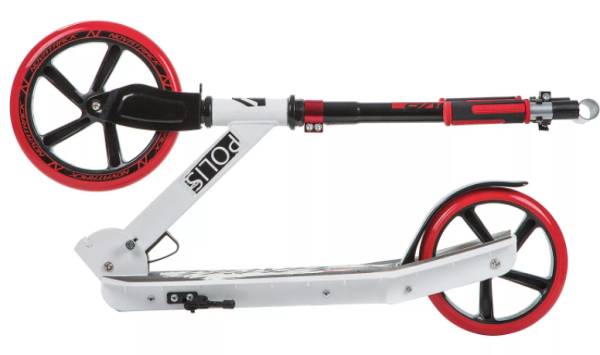 Самокат городской NOVATRACK 230P.POLIS.RD9 сталь+пластик, складной, ватер стикер, колеса 230*200 мм  фото